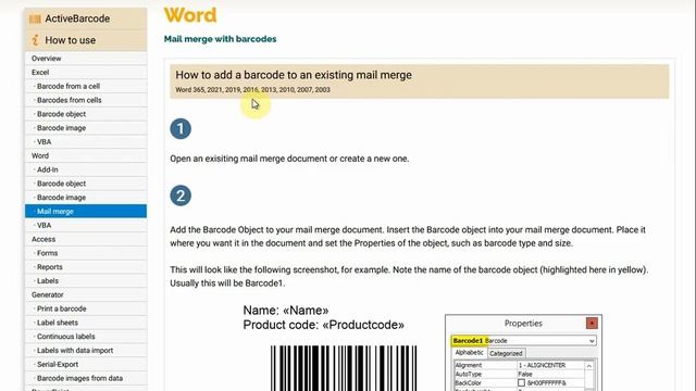 How to use barcodes in Word mail merge. смотреть онлайн