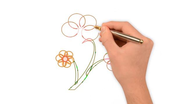 малюємо квітку draw a flower рисуем цветок смотреть онлайн