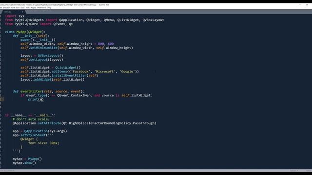 How to implement Context Menu to a QListWidget | PyQt5 Tutorial смотреть онлайн