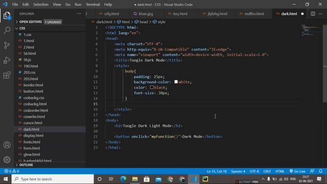 Toggle Black/White Mode with Html, CSS, JavaScript || #code #coding #codes смотреть онлайн