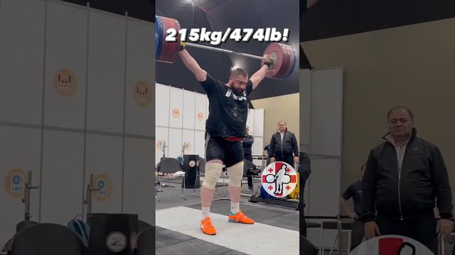Лаша Талахадзе рывок 215 кг 🔥🔥🔥 смотреть онлайн