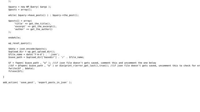Wordpress: Export all post from database to JSON only when the database gets updated смотреть онлайн
