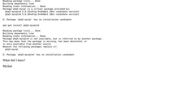 Not able to install php5-mysql or php5-mysqlnd смотреть онлайн