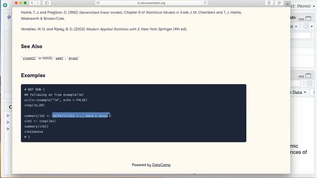 regression models: stepwise variable selection in R step() function смотреть онлайн