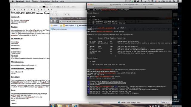 CVE-2013-2551 MS13-037 Internet Explorer Vulnerability Metasploit Demo смотреть онлайн