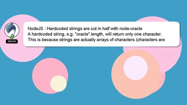 NodeJS : Hardcoded strings are cut in half with node-oracle смотреть онлайн