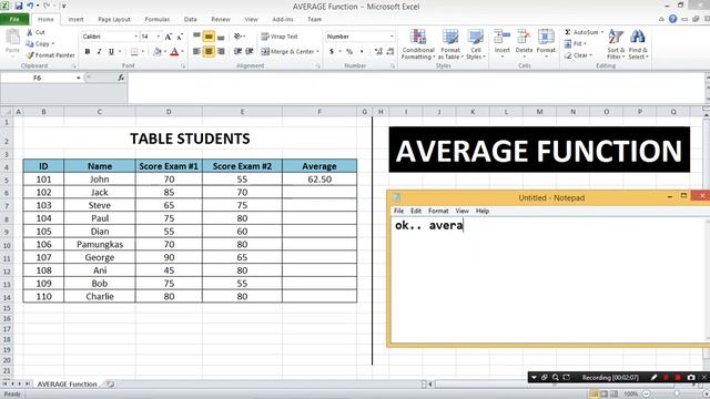Video Tutorial How To Use AVERAGE FUNCTION In EXCEL смотреть онлайн