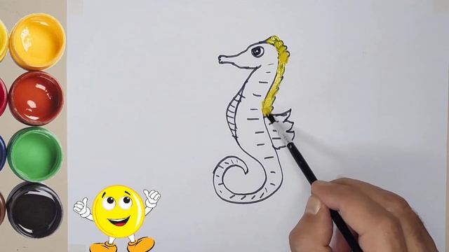 Drawing Seahorse For Kids | Çocuklar için Denizatı Çizimi | Tata Children | Easy Drawing смотреть онлайн