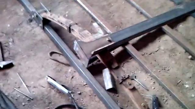 Ось лекгового прицепа из профиля, для авто и минитрактора смотреть онлайн