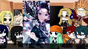 Pro Heroes + Big Three ( Bakugou,Midoriya,Todoraki ) React To Y/n As Shinobu Kocho