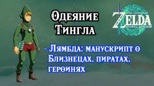 Одеяние Тингла. Лямбда манускрипт о Близнецах, пиратах, героинях. Zelda TotK. Tingle Armor Set