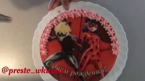 Торт «Леди Баг и Супер Кот». Вафельная картинка.