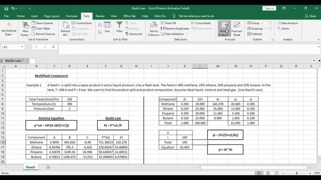 Microsoft Excel - Flash Calculation Using Raults Law смотреть онлайн
