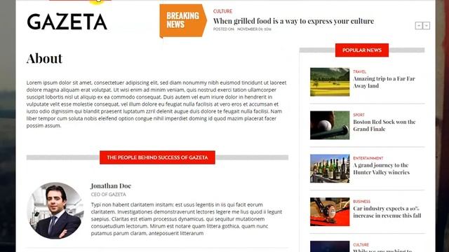 Gazeta - News & Magazine Drupal 8 Theme смотреть онлайн
