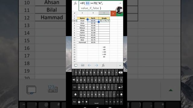 How To Use If Function In Excel An Android Mobile | M Aashir.