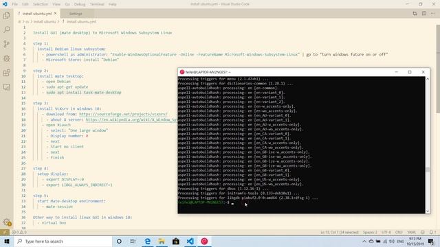 Install mate-desktop (Linux GUI) in windows 10 subsystem for Linux смотреть онлайн