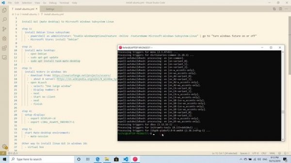 Install mate-desktop (Linux GUI) in windows 10 subsystem for Linux