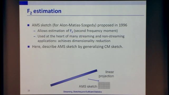 Streaming, Sketching and Sufficient Statistics I смотреть онлайн