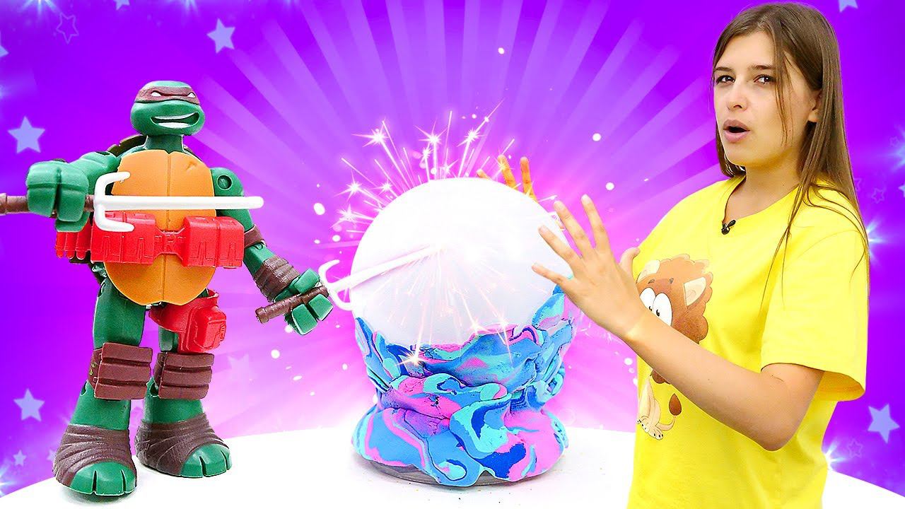 Черепашки Ниндзя и магический шар! Тойклаб ищет сокровища. Видео игрушки из мультфильма смотреть онлайн