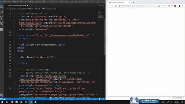 Bootstrap 4 - Íconos de Font Awesome смотреть онлайн