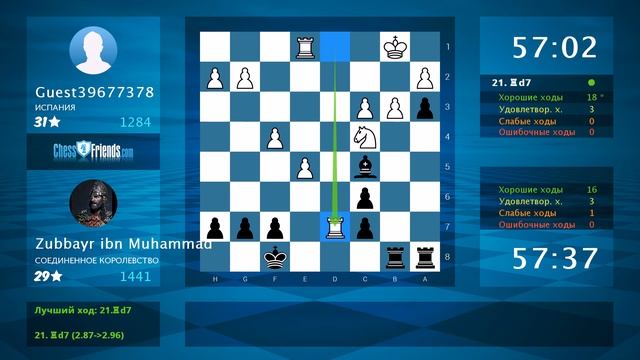 Анализ шахматной партии: Guest39677378 - Zubbayr ibn Muhammad, 0-1 (по ChessFriends.com) смотреть онлайн