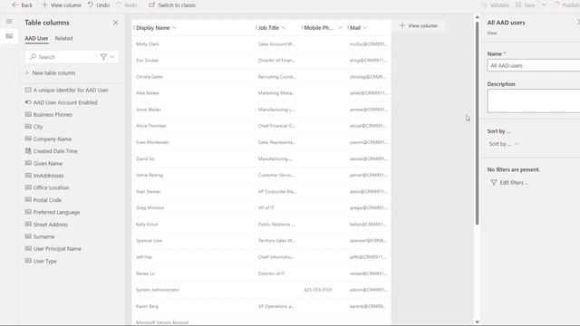 AAD User Table – Customizable Forms and Views смотреть онлайн