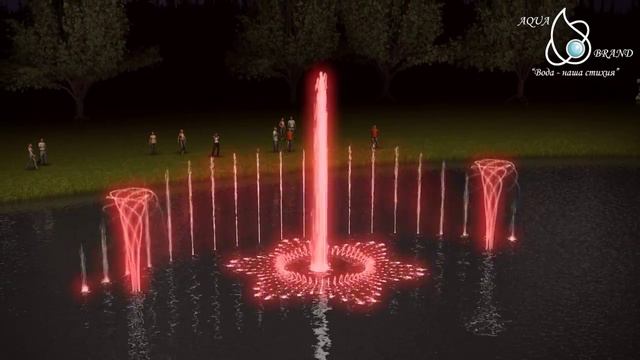 Animations Floating LightMusic Fountain in Russia/Анимация плавающего фонтана в Чебоксарах смотреть онлайн