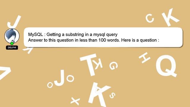 MySQL : Getting a substring in a mysql query смотреть онлайн