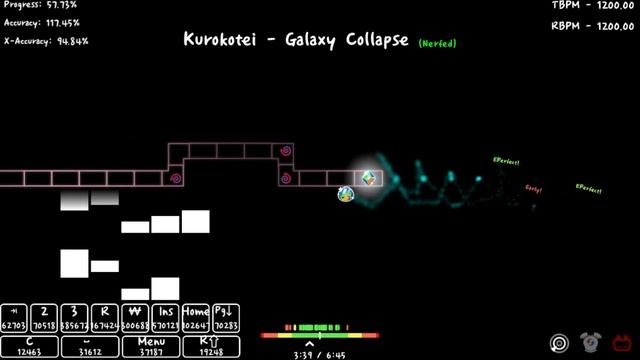 My Second Galaxy Collapse! Lv. 20 Kurokotei - Galaxy Collapse CLEAR (Map By Pinball) // [ADOFAI]