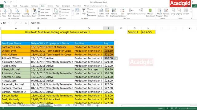 How to Sort Multiple Criteria in the Single Column in Excel | Sort and Filter Functions in Excel 3 смотреть онлайн