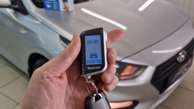 Hyundai Solaris - установили охранный комплекс с автозапуском StarLine A63 смотреть онлайн