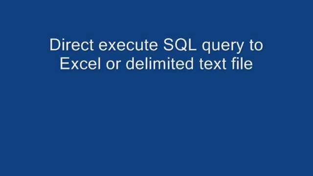 Quick Reporting Tool - Developer create SQL query with parameters for end user execute it directly смотреть онлайн