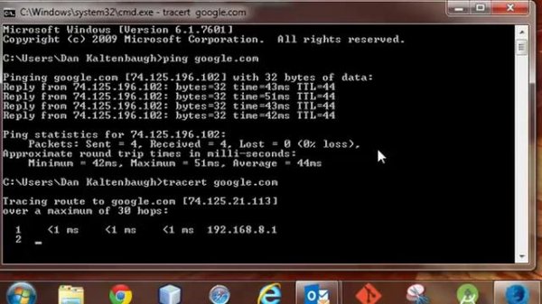cmd ping tracert