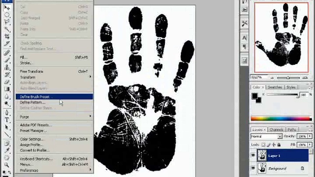 Создание пользовательских кистей.