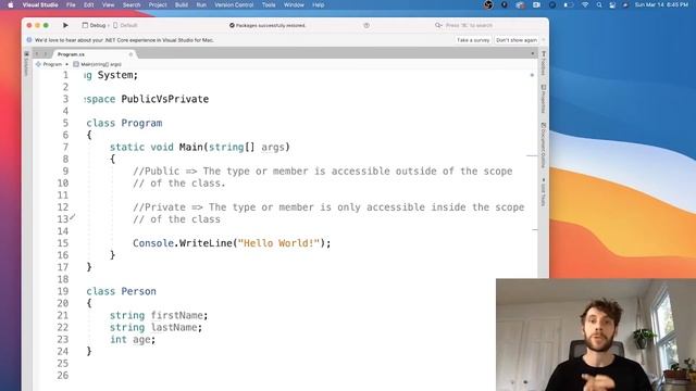 Beginner C#: Private vs Public Variables смотреть онлайн