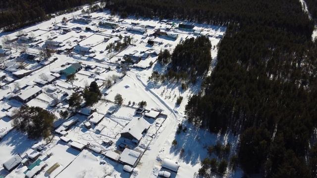 Зимний вид п. Ягодного с высоты птичьего полёта (часть 2) смотреть онлайн
