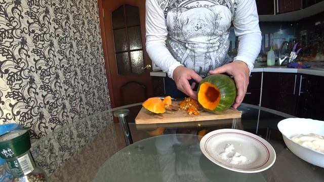 Тыква с мясом в духовке. Простой вкусный рецепт. смотреть онлайн