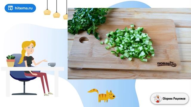 Салат из капусты огурца и горошка. Рецепт как сделать смотреть онлайн