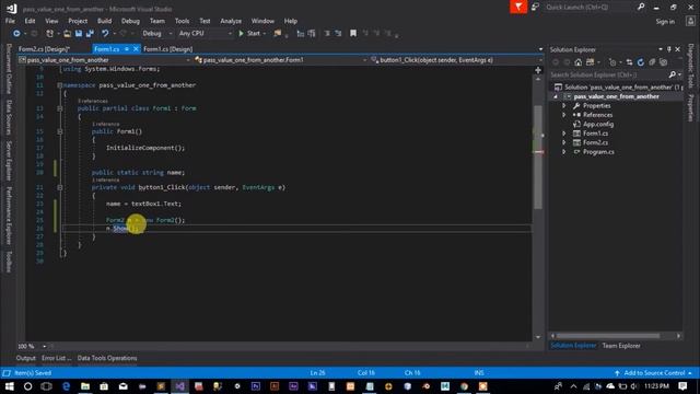 C# windows form Pass Form_1 Values To Form_2 On Button click смотреть онлайн