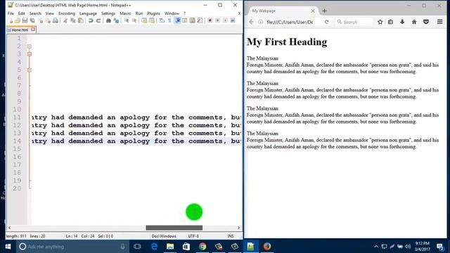 HTML Tutorial - Line breaks, spacing and colorful line смотреть онлайн