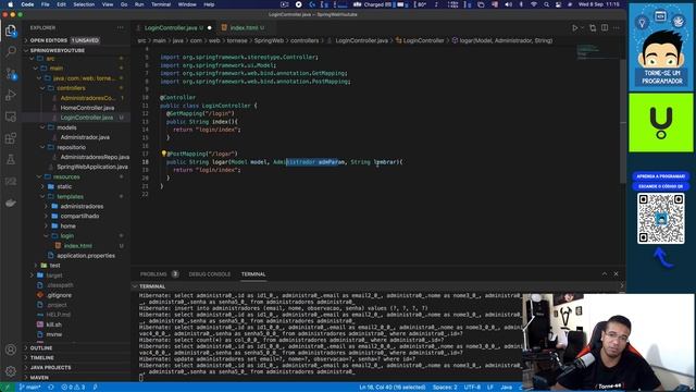 Criando tela de login - Java SpringBoot - TORNE-SE UM PROGRAMADOR смотреть онлайн