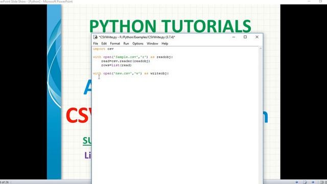 python tutorial | write or append data to csv file using python | python writing csv files смотреть онлайн