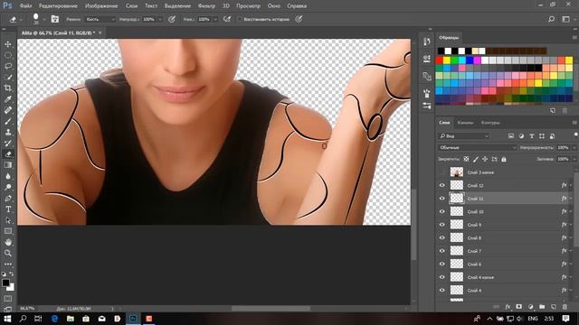 Создание образа персонажа Алита - боевой ангел Speed Art Adobe Photoshop CC 2017 смотреть онлайн