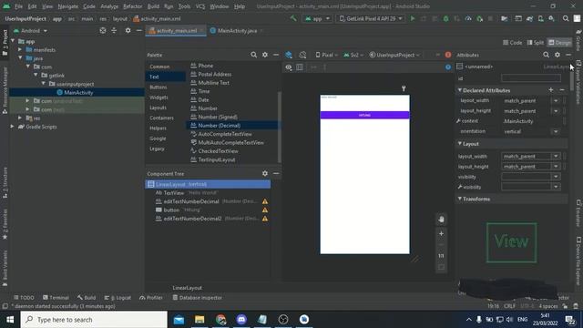 Input User - getText - setText -- part 1 смотреть онлайн