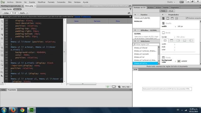 Crear Pagina Web con Dreamweaver CC desde Cero y paso a paso Video 6 - Insertar Menu CSS смотреть онлайн