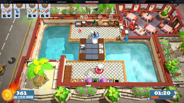 Overcooked 2 - Surf 'N' Turf | Local co-op | Level 2 (stages 1-4) | 3 star смотреть онлайн