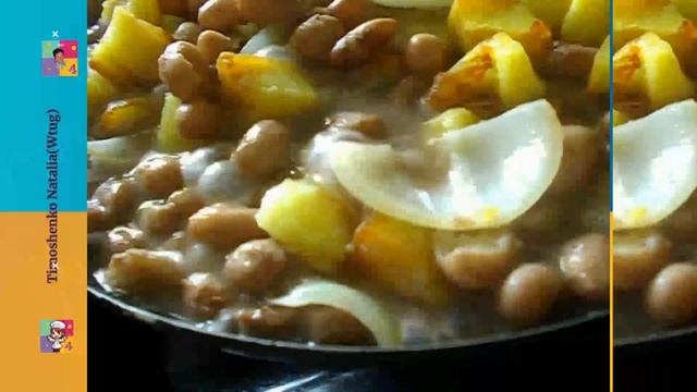 5 Фасоль лук картошка Вкусный белковый стол#дома#вкуснодома