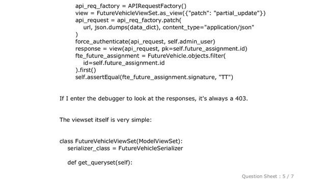 Django : Patch request not patching - 403 returned - django rest framework смотреть онлайн