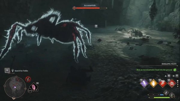 Hogwarts Legacy: How to Bury an Acromantula head into the ground.