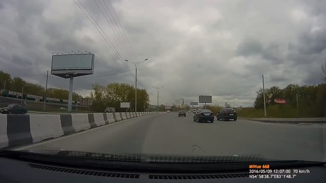 НОВОСИБИРСК. ул. Большевистская - ул. Старое шоссе. Видеорегистратор Mio 668 смотреть онлайн